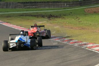 World © Octane Photographic Ltd. Brands Hatch, Race 1, Saturday 23rd November 2013. BRDC Formula 4 Winter Series, MSV F4-13, Frederick Johansen – Chris Dittmann Racing (CDR) and Matteo Ferrer - MGR. Digital Ref : 0864lw1d6895