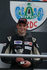 World © Octane Photographic Ltd. Brands Hatch, Race 2 Podium, Saturday 23rd November 2013. BRDC Formula 4 Winter Series, MSV F4-13,  – Kieran Vernon - Hillspeed. Digital Ref : 0865lw1d7088