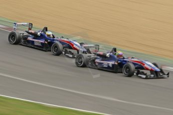 World © Octane Photographic Ltd. British Formula 3 – Brands Hatch. Saturday 11th August 2013 – Race 2. Ed Jones – Team West-Tec – Dallara F312 Toyota puts pressure on Cameron Twynham – Team West-Tec – Dallara F308 Toyota. Digital Ref :