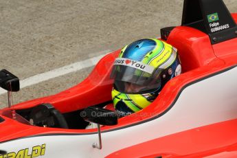 World © Octane Photographic Ltd. British Formula 3 – Brands Hatch. Saturday 11th August 2013 – Race 2. Race winner Felipe Lopes Guimaraes pulls into parc ferme – Fortec Motorsport – Dallara F312 HWA Mercedes. Digital Ref :