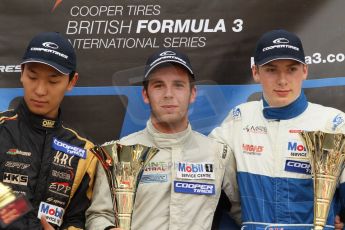 World © Octane Photographic Ltd. British Formula 3 – Brands Hatch. Saturday 11th August 2013 – Race 2. National championship podium. Digital Ref :