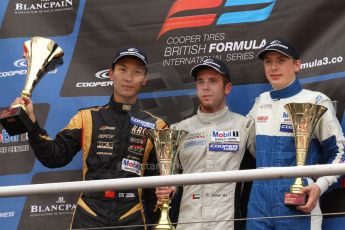 World © Octane Photographic Ltd. British Formula 3 – Brands Hatch. Saturday 11th August 2013 – Race 2. National championship podium. Digital Ref :