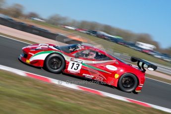 World © Octane Photographic Ltd./Chris Enion. Avon Tyres British GT Championship - Saturday 30th March 2013 Oulton Park – Practice 1. Ferrari 458 Italia – AF Corse – Aaron Scott, John Dhillon. Digital Ref : 0604ce1d4307