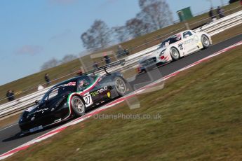 World © Octane Photographic Ltd./Chris Enion. Avon Tyres British GT Championship - Saturday 30th March 2013 Oulton Park – Practice 1. Ferrari 458 Italia – Vita4One Team Italy – Matteo Bobbi, Jay Palmer and Mercedes-Benz SLS AMG GT3 – Fortec Motorsports – James Walker, Jason Minshaw. Digital Ref : 0604ce1d4433