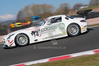 World © Octane Photographic Ltd./Chris Enion. Avon Tyres British GT Championship - Saturday 30th March 2013 Oulton Park – Practice 1. Mercedes-Benz SLS AMG GT3 – Fortec Motorsports – James Walker, Jason Minshaw. Digtal Ref : 0604ce1d4440