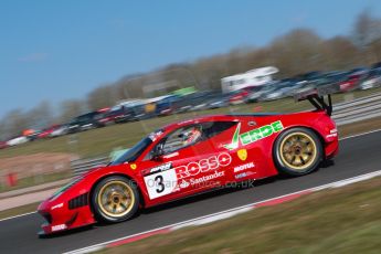 World © Octane Photographic Ltd./Chris Enion. Avon Tyres British GT Championship - Saturday 30th March 2013 Oulton Park – Practice 1. Ferrari 458 Italia – Rosso Verde – Hector Lester, Allan Simonsen. Digital Ref : 0604ce1d4509