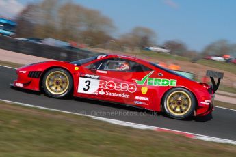 World © Octane Photographic Ltd./Chris Enion. Avon Tyres British GT Championship - Saturday 30th March 2013 Oulton Park – Practice 1. Ferrari 458 Italia – Rosso Verde – Hector Lester, Allan Simonsen. Digital Ref : 0604ce1d4510