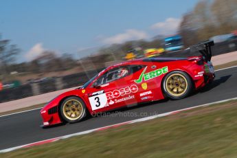 World © Octane Photographic Ltd./Chris Enion. Avon Tyres British GT Championship - Saturday 30th March 2013 Oulton Park – Practice 1. Ferrari 458 Italia – Rosso Verde – Hector Lester, Allan Simonsen. Digital Ref : 0604ce1d4511