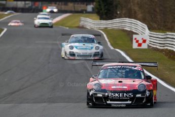 World © Octane Photographic Ltd./Chris Enion. Avon Tyres British GT Championship - Saturday 30th March 2013 Oulton Park – Practice 2. Porsche 997 GT3-R – Trackspeed – Richard Westbrook, Gregor Fiskin and Porsche 997 GT3-R – Oman Air Motorbase – Michael Caine, Ahmad Al Harthy. Digital Ref : 0605ce1d4984