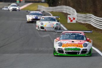 World © Octane Photographic Ltd./Chris Enion. Avon Tyres British GT Championship - Saturday 30th March 2013 Oulton Park – Practice 2. Porsche 997 GT3-R – Trackspeed – Phil Keen, Jon Minshaw, Porsche 997 GT3-R – Trackspeed - Nick Tandy, David Ashburn and Aston Martin V12 Vantage GT3 – Beechdean Motorsport – Jonathan Adams, Andrew Howard. Digital Ref :