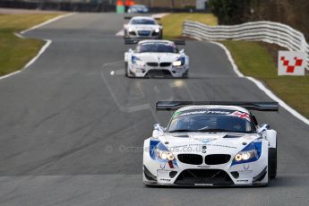 World © Octane Photographic Ltd./Chris Enion. Avon Tyres British GT Championship - Saturday 30th March 2013 Oulton Park – Practice 2. BMW Z4 GT3 – Ecurie Ecosse with Barwell Motorsport – Piers Johnson, Ron Johnson and BMW Z4 GT3 – Ecuri Ecosse – Oliver Bryant, Marco Attard. Digital Ref :