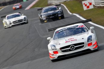 World © Octane Photographic Ltd./Chris Enion. Avon Tyres British GT Championship - Saturday 30th March 2013 Oulton Park – Practice 2. Mercedes-Benz SLS AMG GT3 – Fortec Motorsports – James Walker, Jason Minshaw, BMW Z4 GT3 – 888Optimum – Joe Osborne, Lee Mowle and Mercedes-Benz SLS AMG GT3 – Fortec Motorsports – Benjo Hetherington, Ollie Hancock. Digital Ref :