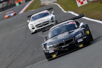 World © Octane Photographic Ltd./Chris Enion. Avon Tyres British GT Championship - Saturday 30th March 2013 Oulton Park – Practice 2. BMW Z4 GT3 – 888Optimum – Joe Osborne, Lee Mowle and Mercedes-Benz SLS AMG GT3 – Fortec Motorsports – Benjo Hetherington, Ollie Hancock. Digital Ref :