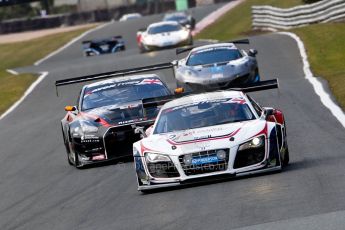 World © Octane Photographic Ltd./Chris Enion. Avon Tyres British GT Championship - Saturday 30th March 2013 Oulton Park – Practice 2. Audi R8 LMS Ultra – United Autosports – Zak Brown, Matt Bell, Mark Patterson and Nissan GTR – JRM Racing – Jody Fannin, Mark Cole. Digtal Ref :