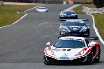 World © Octane Photographic Ltd./Chris Enion. Avon Tyres British GT Championship - Saturday 30th March 2013 Oulton Park – Practice 2. McLaren MP4-12C GT3 – United Autosports – Zak Brown, Glynn Geddie and Aston Martin V12 Vantage GT3 – PGF-Kinfaun AMR – John Gaw, Phil Dryburgh. Digtal Ref :