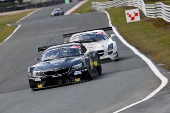 World © Octane Photographic Ltd./Chris Enion. Avon Tyres British GT Championship - Saturday 30th March 2013 Oulton Park – Practice 2. BMW Z4 GT3 – 888Optimum – Joe Osborne, Lee Mowle and Mercedes-Benz SLS AMG GT3 – Fortec Motorsports – Benjo Hetherington, Ollie Hancock. Digital Ref :