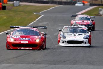 World © Octane Photographic Ltd./Chris Enion. Avon Tyres British GT Championship - Saturday 30th March 2013 Oulton Park – Practice 2. Ferrari 458 Italia, FF Corse – Rob Barff, Gary Eastwood and Ginetta G50 – Century Motorsport – Declan Jones, Zoe Wenham. Digital Ref :