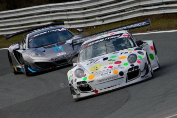 World © Octane Photographic Ltd./Chris Enion. Avon Tyres British GT Championship - Saturday 30th March 2013 Oulton Park – Practice 2. Porsche 997 GT3-R – Trackspeed - Nick Tandy, David Ashburn and McLaren MP4-12C GT3 – Preci-Spark Engineering – David Jones, Godfrey Jones. Digital Ref :