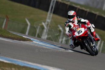 World © Octane Photographic Ltd. MCE Insurance British Superbike Championship (BSB) Test day – Donington Park, 14th March 2013. Mateo Baiocco – Rapido Sport Racing Ducati. Digital Ref : 0588ce1d3442