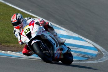 World © Octane Photographic Ltd. MCE Insurance British Superbike Championship (BSB) Test day – Donington Park, 14th March 2013. Rapid Solicitors Kawasaki. Digital Ref : 0588ce1d3651