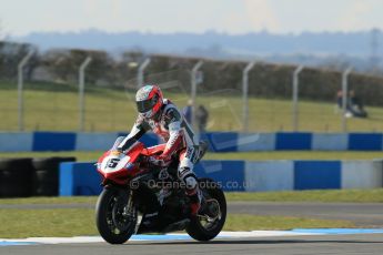 World © Octane Photographic Ltd. MCE Insurance British Superbike Championship (BSB) Test day – Donington Park, 14th March 2013. Mateo Baiocco – Rapido Sport Racing Ducati. Digital Ref : 0588lw1d4478