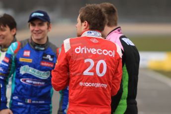 World © Octane Photographic Ltd. Thursday 21st March 2013. Dunlop MSA British Touring Car Championship  (BTCC) Media Day – Donington Park. James Cole – RCIB Insurance Racing – Vauxhall Insignia and Aron Smith – Airwaves Racing – Ford Focus ST. Digital Ref : 0602cj7d2687