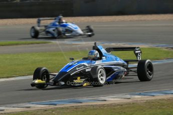 World © Octane Photographic Ltd. Formula Ford, Donington Park practice Thursday 18th April 2013. Falcon Motorsport – Mygale M13-SJ/Scholar – Lassi Halminen and Enigma Motorsport – Mygale M12SJ/Scholar – George Blundell. Digital Ref :