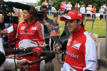 World © Octane Photographic Ltd. GP2 British GP, Silverstone, Thursday 27th June 2013. Felipe Massa - Scuderia Ferrari - Shell Towcester Pit Stop. Digital Ref : 0723lw1d2372