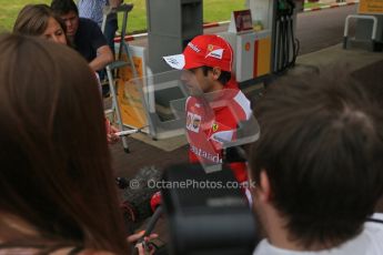 World © Octane Photographic Ltd. GP2 British GP, Silverstone, Thursday 27th June 2013. Felipe Massa - Scuderia Ferrari - Shell Towcester Pit Stop. Digital Ref : 0723lw1d2383