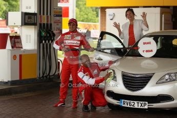 World © Octane Photographic Ltd. GP2 British GP, Silverstone, Thursday 27th June 2013. Felipe Massa - Scuderia Ferrari - Shell Towcester Pit Stop. Digital Ref : 0723lw1d9726