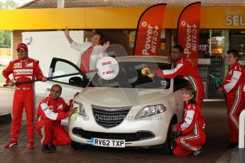 World © Octane Photographic Ltd. GP2 British GP, Silverstone, Thursday 27th June 2013. Felipe Massa - Scuderia Ferrari - Shell Towcester Pit Stop. Digital Ref : 0723lw1d9744