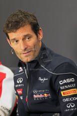 World © Octane Photographic Ltd. F1 British GP - Silverstone, Thursday 27th June 2013. Infiniti Red Bull Racing - Mark Webber. Digital Ref : 0723lw7dx0172