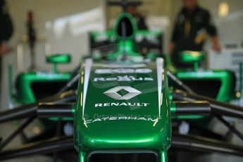 World © Octane Photographic Ltd./Carl Jones. Caterham F1 Team with Alexander Rossi demos at Silverstone, 20th October 2013. Digital Ref : 0845cj7d0005
