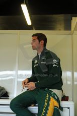 World © Octane Photographic Ltd./Carl Jones. Caterham F1 Team with Alexander Rossi demos at Silverstone, 20th October 2013. Digital Ref : 0845cj7d0015