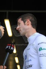 World © Octane Photographic Ltd./Carl Jones. Caterham F1 Team with Alexander Rossi demos at Silverstone, 20th October 2013. Digital Ref : 0845cj7d0027