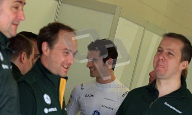 World © Octane Photographic Ltd./Carl Jones. Caterham F1 Team with Alexander Rossi demos at Silverstone, 19th October 2013. Digital Ref : 0845cj7d0012