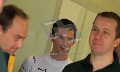 World © Octane Photographic Ltd./Carl Jones. Caterham F1 Team with Alexander Rossi demos at Silverstone, 19th October 2013. Digital Ref : 0845cj7d0016