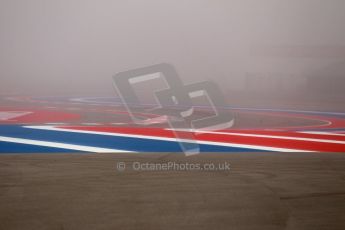 World © Octane Photographic Ltd. F1 USA GP - Austin, Texas, Circuit of the Americas (COTA), Friday 15th November 2013 - Foggy start to Practice 1. Digital Ref : 0853lw1d1175
