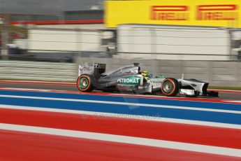 World © Octane Photographic Ltd. F1 USA GP - Austin, Texas, Circuit of the Americas (COTA), Friday 15th November 2013 - Practice 1. Mercedes AMG Petronas F1 W04 - Nico Rosberg. Digital Ref : 0853lw1d1286
