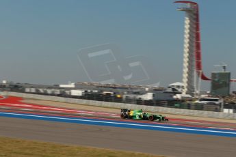 World © Octane Photographic Ltd. F1 USA GP - Austin, Texas, Circuit of the Americas (COTA), Friday 15th November 2013 - Practice 1. Caterham F1 Team CT03 – Alexander Rossi. Digital Ref : 0853lw1d1383