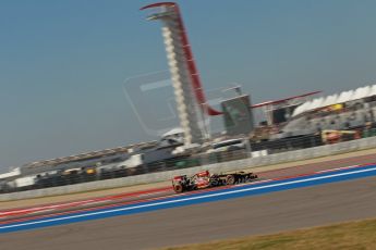 World © Octane Photographic Ltd. F1 USA GP - Austin, Texas, Circuit of the Americas (COTA), Friday 15th November 2013 - Practice 1. Lotus F1 Team E21 - Romain Grosjean. Digital Ref : 0853lw1d1404