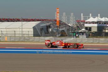 World © Octane Photographic Ltd. F1 USA GP - Austin, Texas, Circuit of the Americas (COTA), Friday 15th November 2013 - Practice 1. Scuderia Ferrari F138 - Fernando Alonso. Digital Ref : 0853lw1d1436