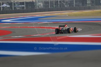 World © Octane Photographic Ltd. F1 USA GP - Austin, Texas, Circuit of the Americas (COTA), Friday 15th November 2013 - Practice 1. Lotus F1 Team E21 – Heikki Kovalainen. Digital Ref : 0853lw1d2681
