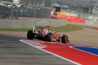 World © Octane Photographic Ltd. F1 USA GP - Austin, Texas, Circuit of the Americas (COTA), Friday 15th November 2013 - Practice 1. Scuderia Ferrari F138 - Felipe Massa. Digital Ref : 0853lw1d2706