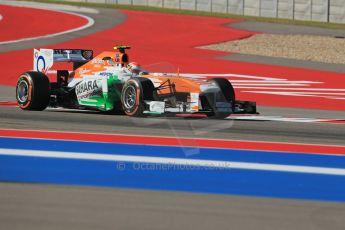 World © Octane Photographic Ltd. F1 USA GP - Austin, Texas, Circuit of the Americas (COTA), Friday 15th November 2013 - Practice 1. Sahara Force India VJM06 - Adrian Sutil. Digital Ref : 0853lw1d2997