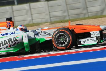 World © Octane Photographic Ltd. F1 USA GP - Austin, Texas, Circuit of the Americas (COTA), Friday 15th November 2013 - Practice 1. Sahara Force India VJM06 - Paul di Resta. Digital Ref : 0853lw1d3015