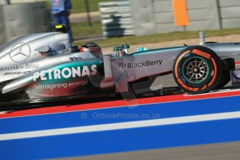 World © Octane Photographic Ltd. F1 USA GP - Austin, Texas, Circuit of the Americas (COTA), Friday 15th November 2013 - Practice 1. Mercedes AMG Petronas F1 W04 – Lewis Hamilton. Digital Ref : 0853lw1d3030
