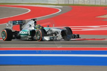 World © Octane Photographic Ltd. F1 USA GP - Austin, Texas, Circuit of the Americas (COTA), Friday 15th November 2013 - Practice 1. Mercedes AMG Petronas F1 W04 - Nico Rosberg. Digital Ref : 0853lw1d3080