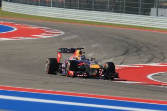 World © Octane Photographic Ltd. F1 USA GP - Austin, Texas, Circuit of the Americas (COTA), Friday 15th November 2013 - Practice 1. Infiniti Red Bull Racing RB9 - Sebastian Vettel. Digital Ref : 0853lw1d3135