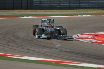 World © Octane Photographic Ltd. F1 USA GP - Austin, Texas, Circuit of the Americas (COTA), Friday 15th November 2013 - Practice 1. Mercedes AMG Petronas F1 W04 – Lewis Hamilton. Digital Ref : 0853lw1d3434